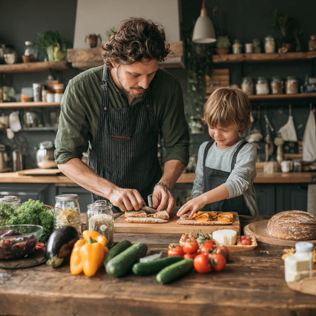 Сім'я готує разом